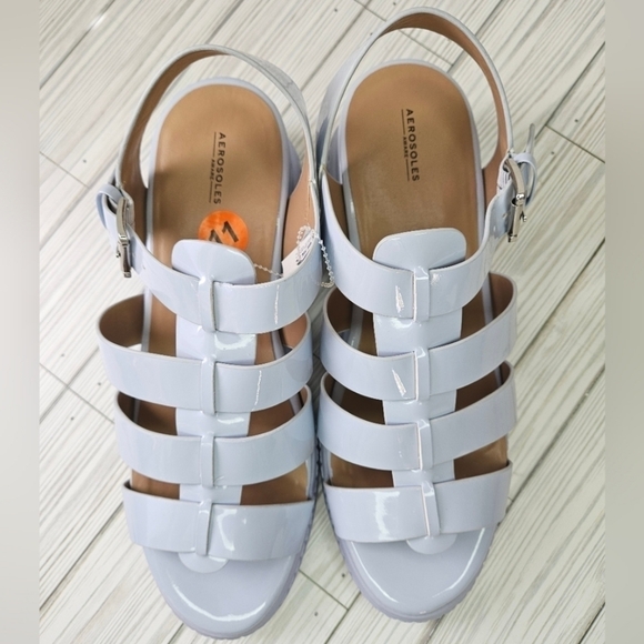 Aerosoles Zola Vegan Leather Gladiator Platform Sandal in Light Blue Size 11 NWT - Picture 6 of 8